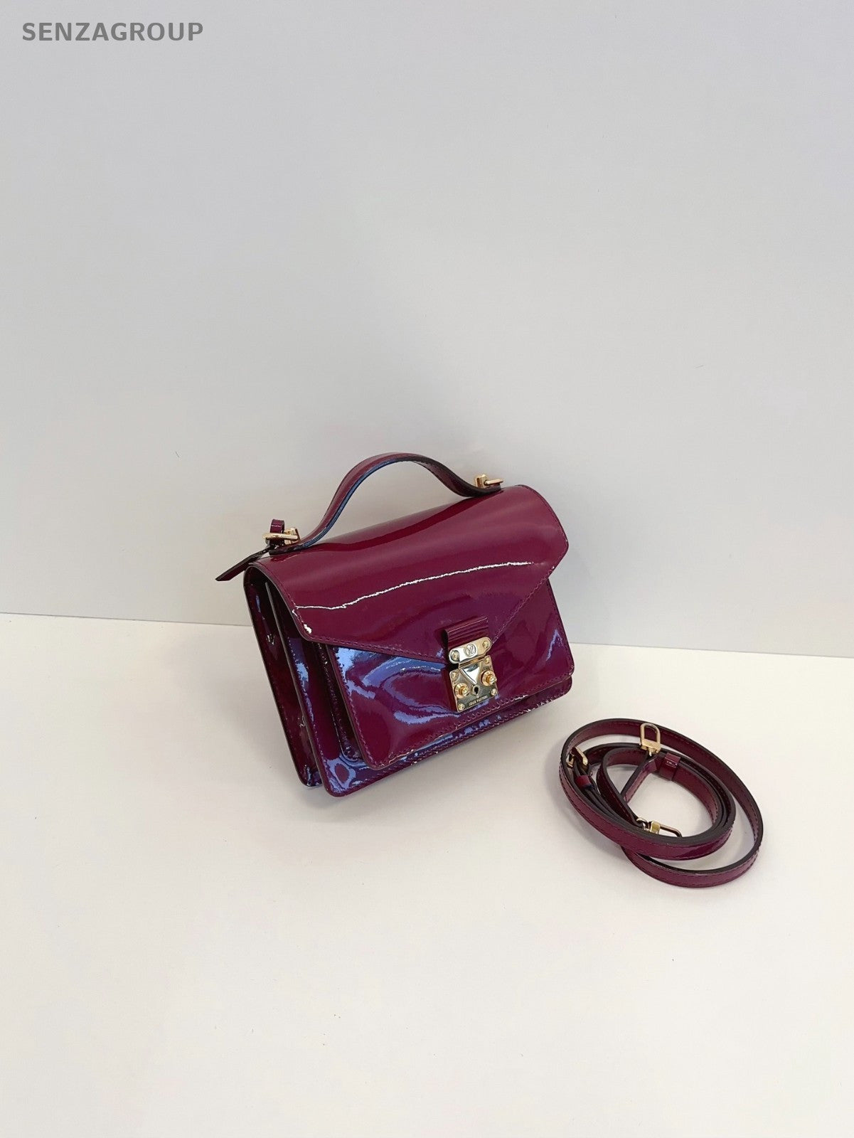 Louis Vuitton Purple-red Vernis Monceau BB 2WAY Handbag Crossbody