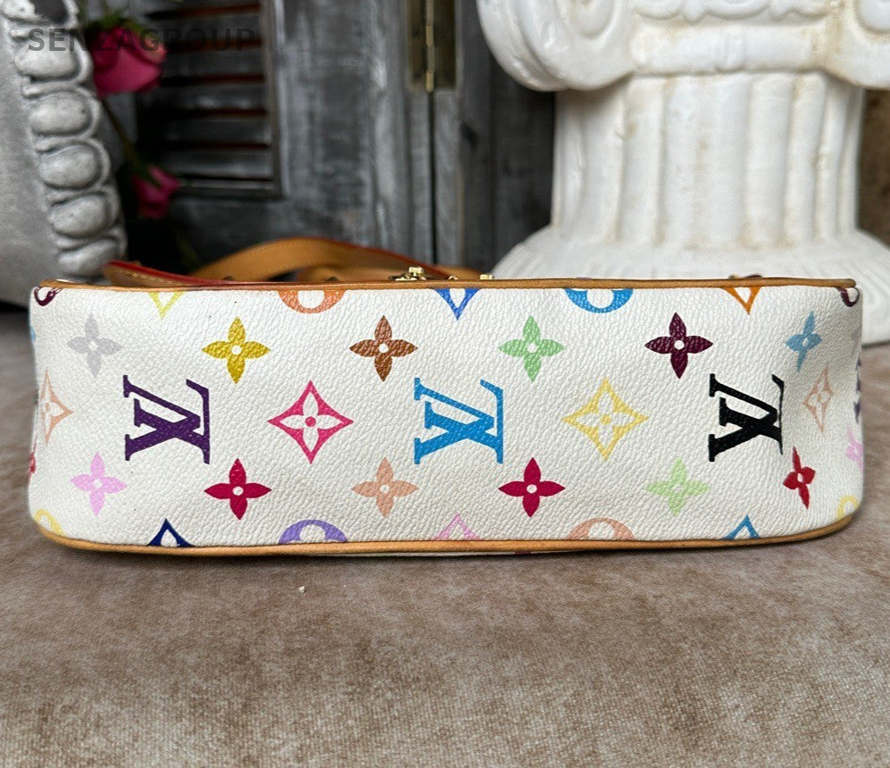 Louis Vuitton Monogram White Multicolor Shoulder Bag Crossbody Women Classic