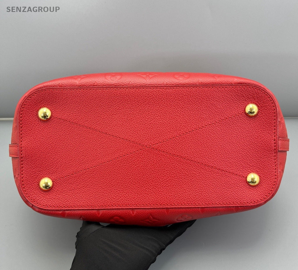 Louis Vuitton Monogram Empreinte 2Way Top Handle Bag Crossbody Red Gold Women