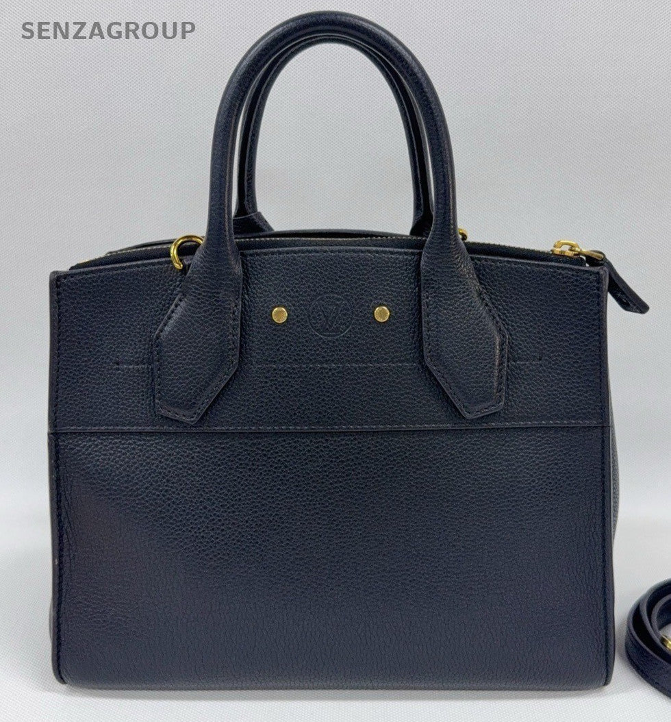 Louis Vuitton City steamer 2Way Top Handle Bag Crossbody Black Gold Women