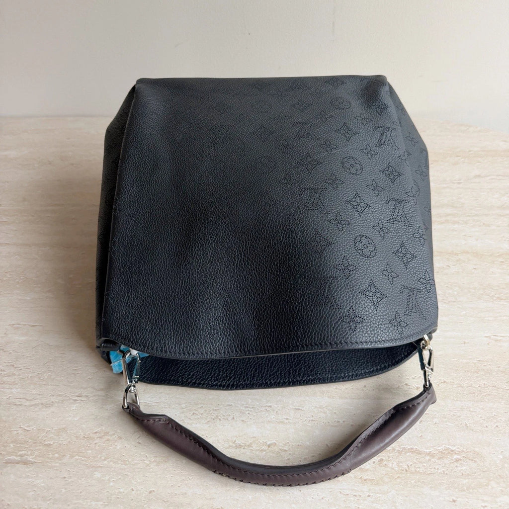 Louis Vuitton Mahina Monogram Black Handbag Shoulder Bag Silver Hardware