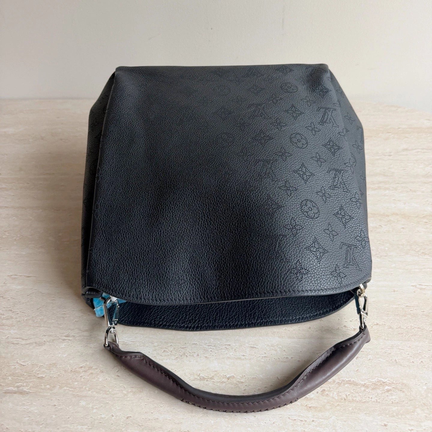 Louis Vuitton Mahina Monogram Black Handbag Shoulder Bag Silver Hardware
