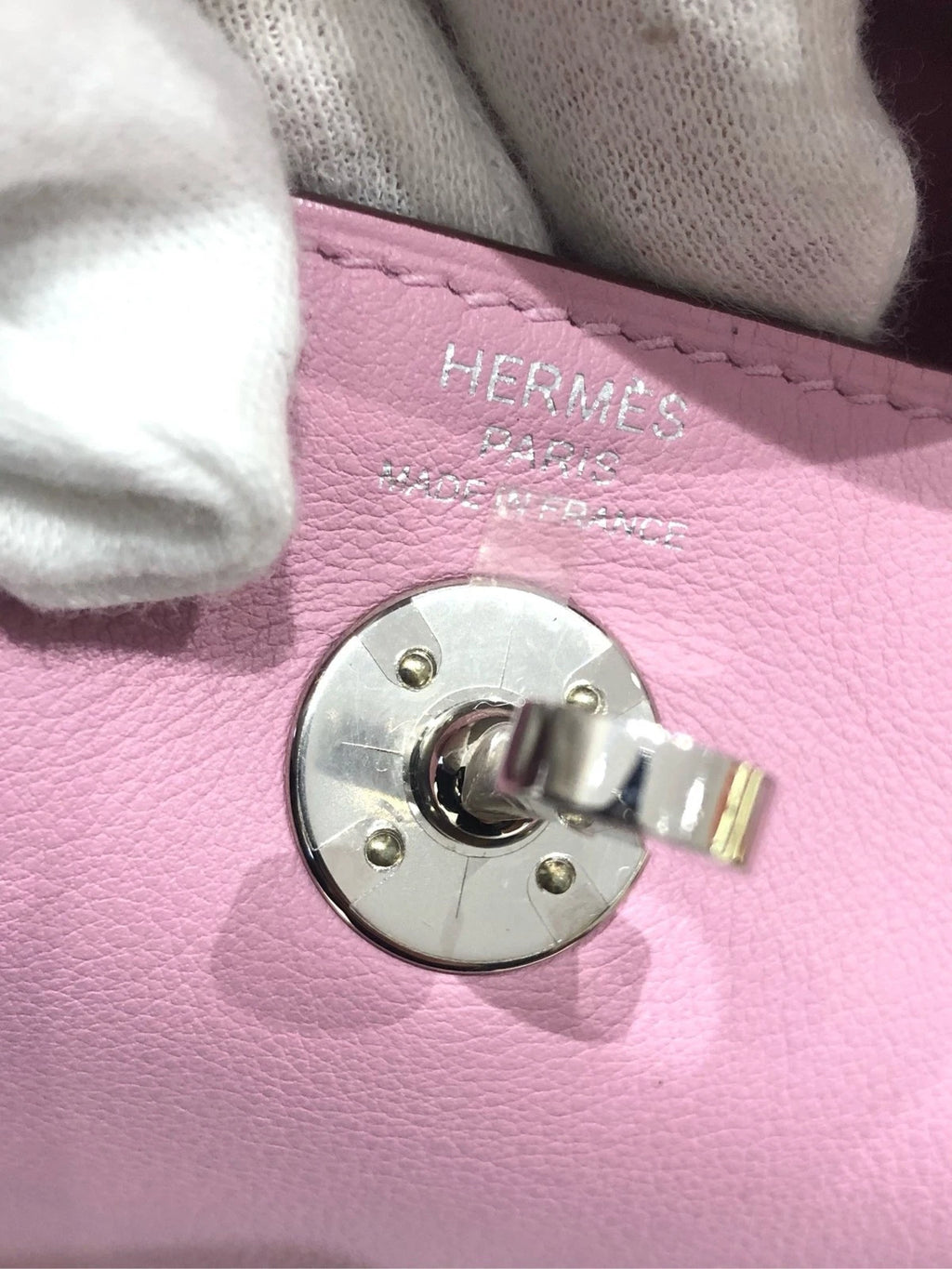 Hermes Mini Lindy Purple Leather Top Handle Bag For Women