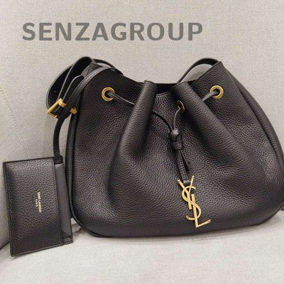 YSL Saint Laurent Paris Leather Mini Shoulder Crossbody Bag Black Gold