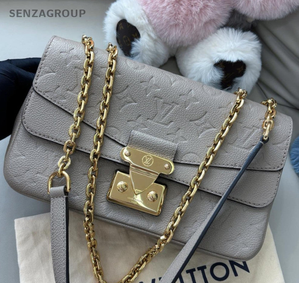 Louis Vuitton Marceau Chain Shoulder Bag Gray Gold Used Women Classic Fashion