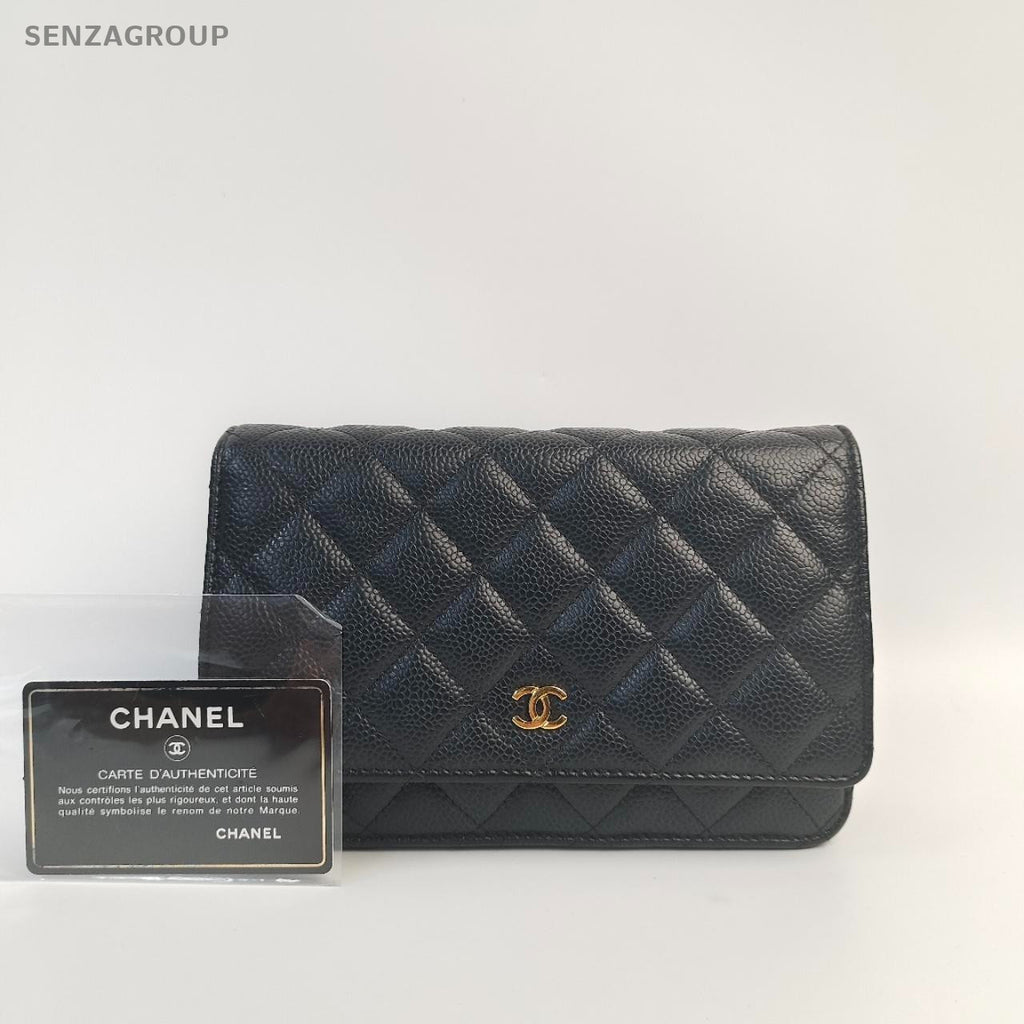 SJ0001 CHANEL CC Wallet on Chain WOC Black