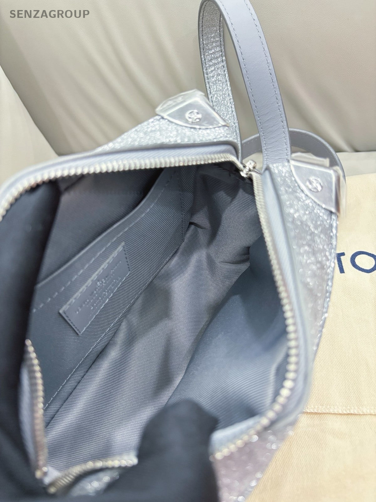 Louis Vuitton Soft Trunk Box Bag Crossbody Bag Women Gray Almost Brand New