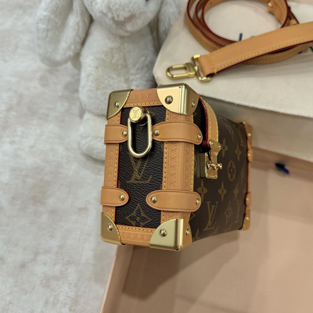 Louis Vuitton Canvas Small Side Trunk Crossbody Handbag For Women