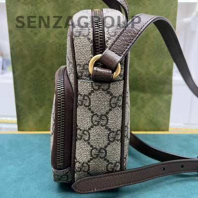 Gucci GG Marmont Phone Bag 2Way Crossbody Brown Gold Buckle Unisex