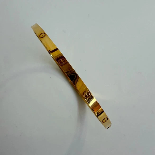 Cartier Love Small Bracelet 3.6mm 18k Yellow Gold Bangle Single Screw Size19