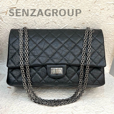 Chanel Black Silver Medium Classic Flap Bag with Chain Strap