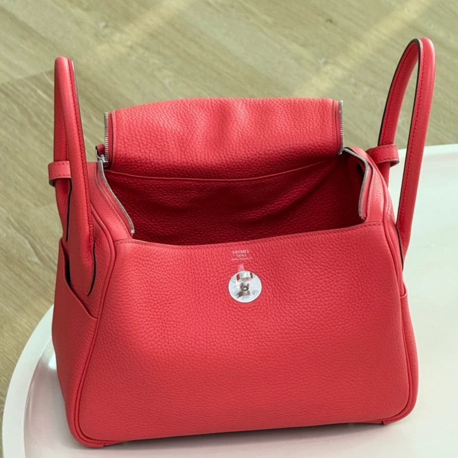 Hermes Lindy26 Pink Silver Hardware 2Way Top Handle Bag Crossbody
