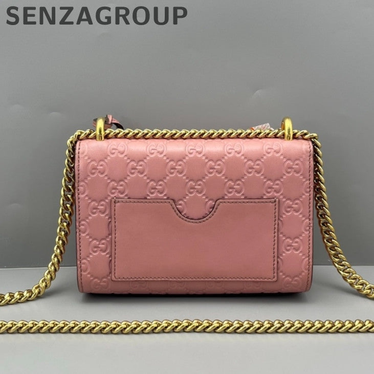 Gucci Small Pink Chain Shoulder Bag - Women's Moonlight Box