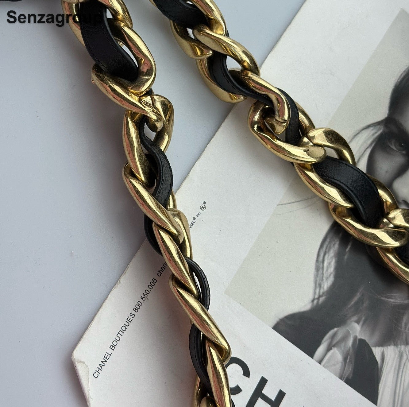 Chanel Classic Flap Chain Shoulder Bag Diamond Black Gold Women Fashion