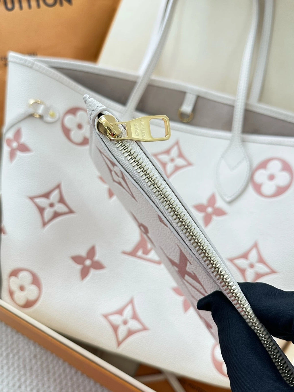 Louis Vuitton Strawberry Milk Neverfull Medium Tote Bag For Women