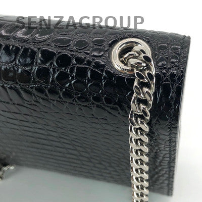 YSL Saint Laurent Black Silver Tassel Chain Shoulder Crossbody Bag