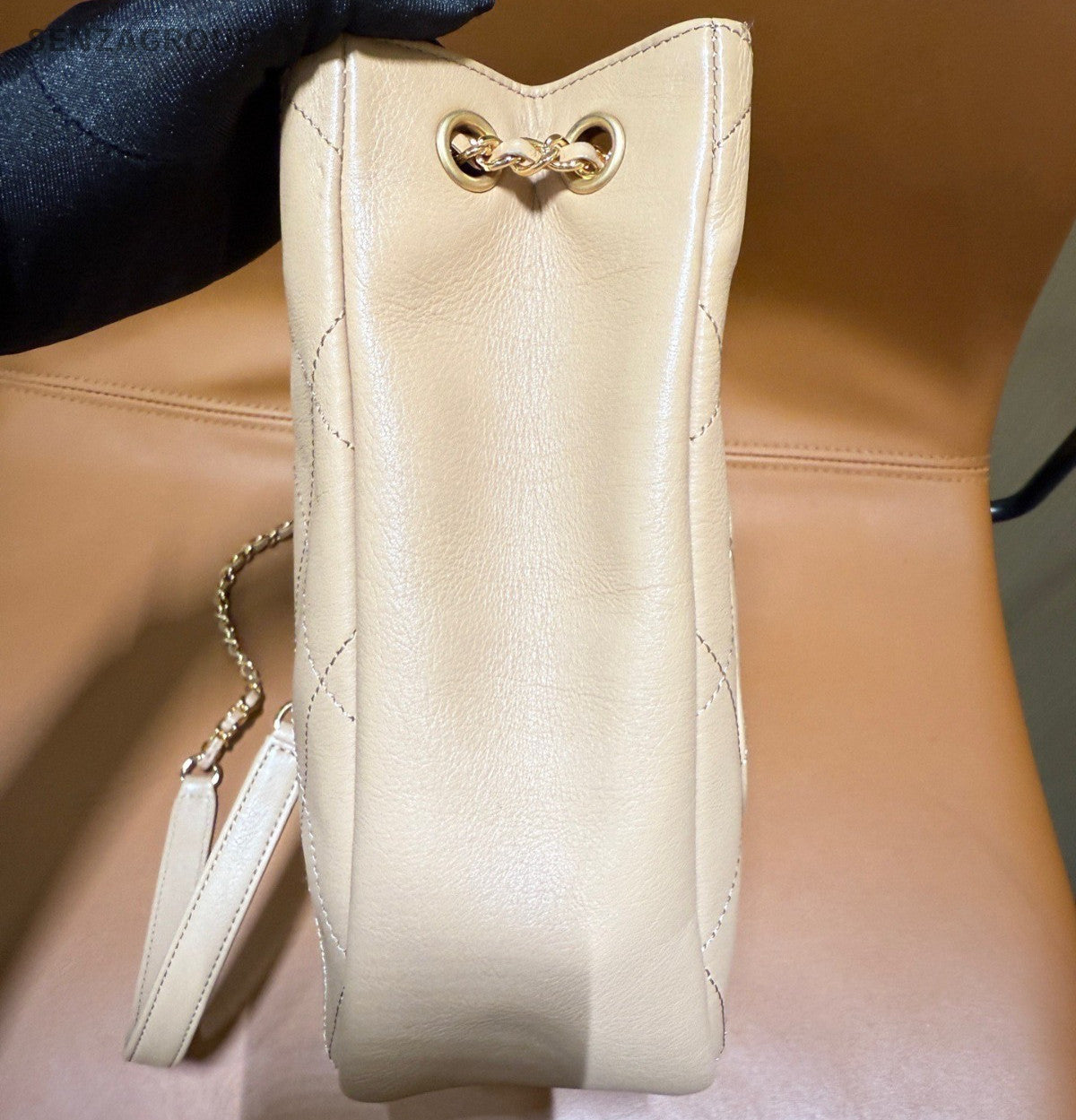 Chanel Diamond Drawstring Bucket Calfskin Chain Shoulder Bag Crossbody Women