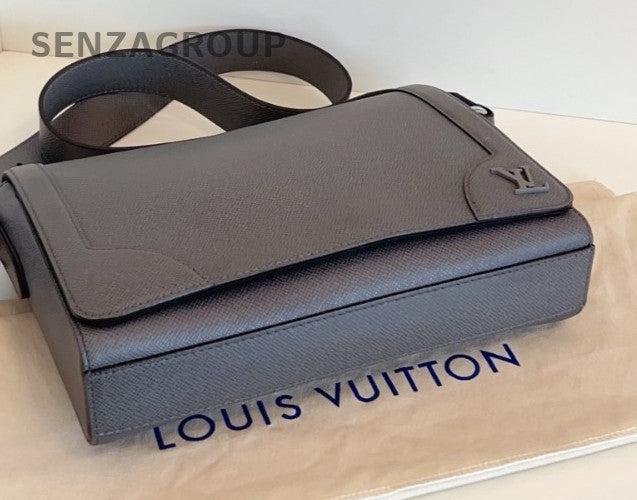 Louis Vuitton District Calfskin PM Shoulder Bag Gray Silver Women Classic