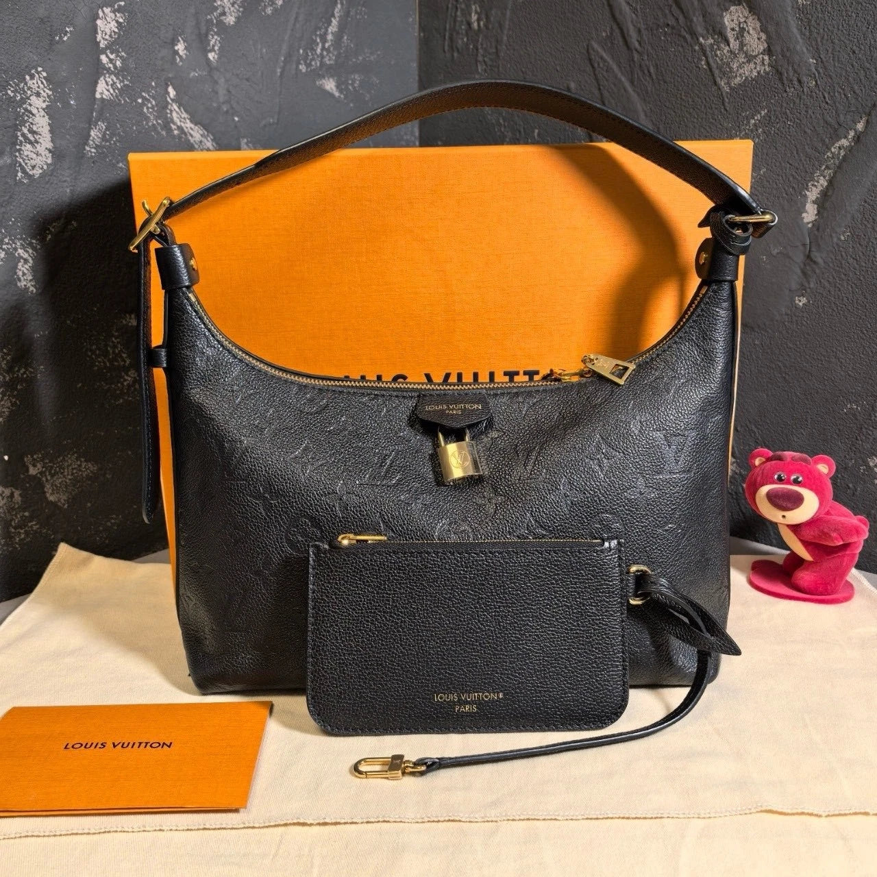 Louis Vuitton Black Leather Sac Sport Shoulder Bag For Women