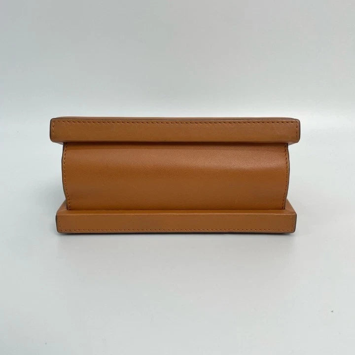 Loewe Women's Calfskin Postal Box Bag Caramel Brown