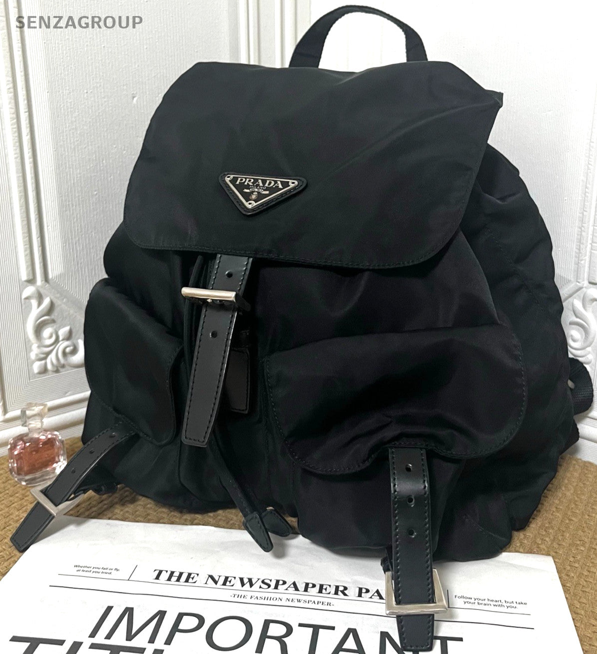 PRADA Nylon Backpack Classic Logo Top Handle bag