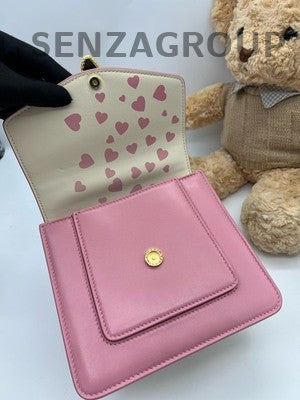 Bvlgari Serpenti Forever Accordion Bag Pink Gold Top Handle Crossbody