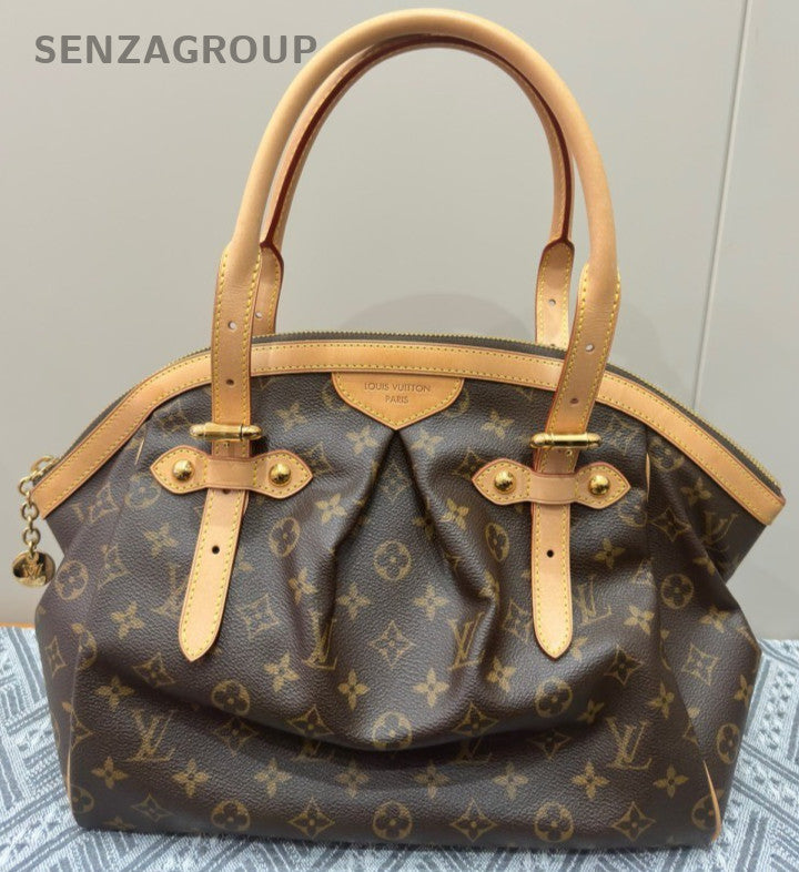 Louis Vuitton Monogram GM Top Handle Bag Brown Gold Used Women Classic