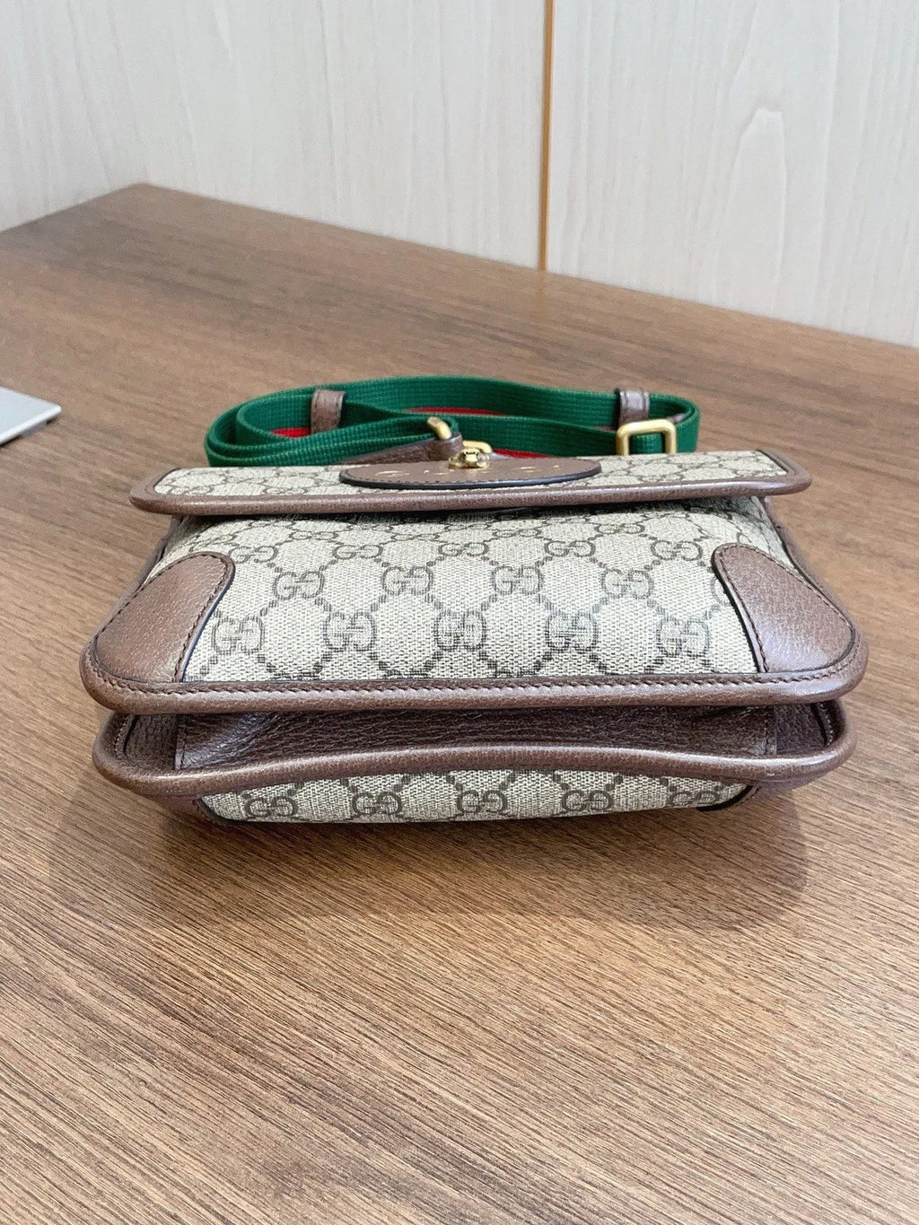 Gucci Double-sided Tiger Head Belt Bag Daily Casual Brown GG Supreme
