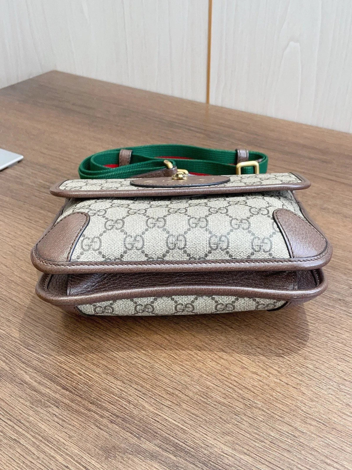Gucci Double-sided Tiger Head Belt Bag Daily Casual Brown GG Supreme