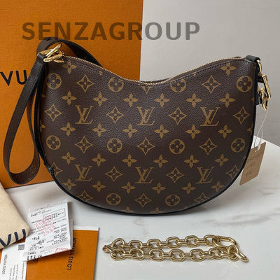 Louis Vuitton Cookie BB Monogram Chain Shoulder Bag Black Brown