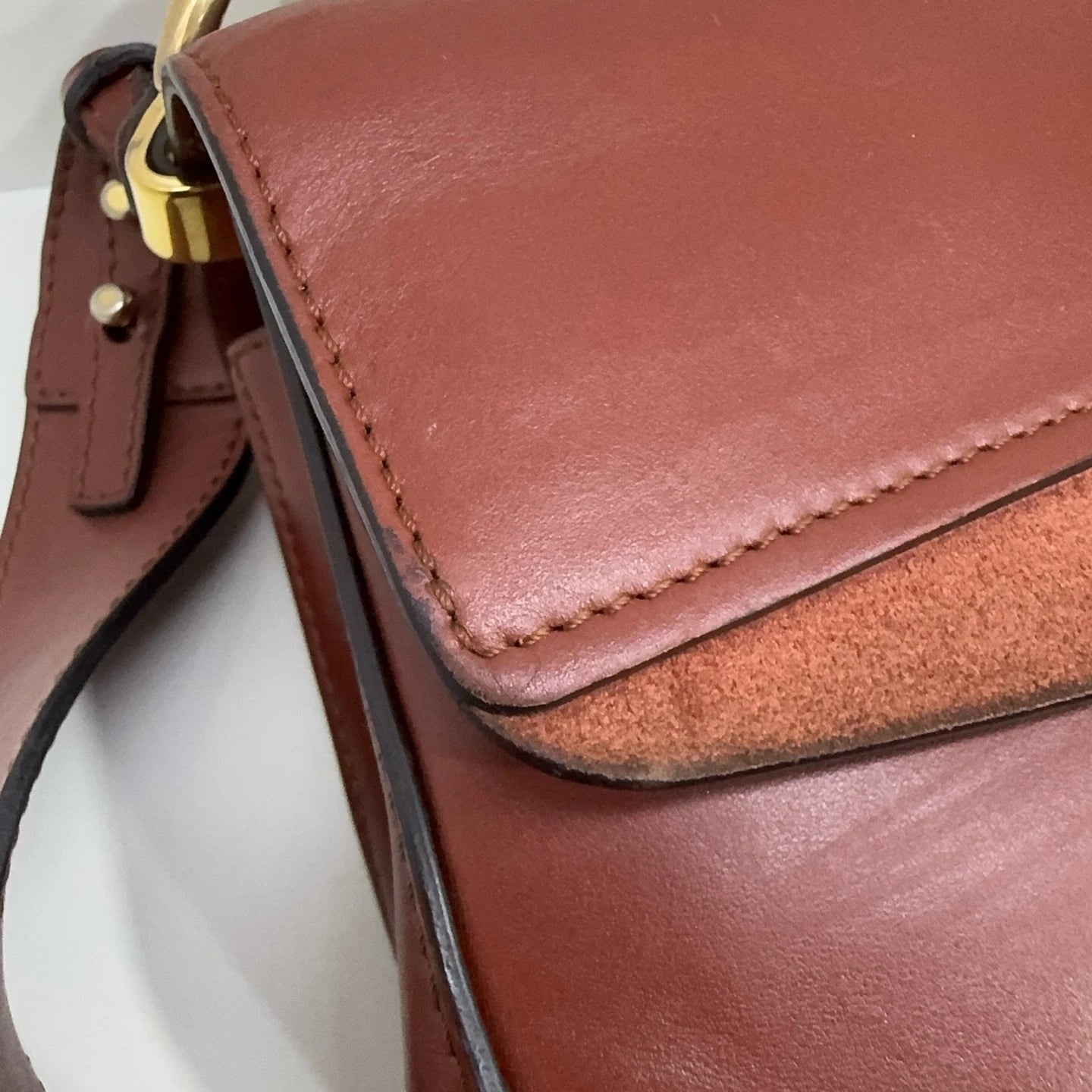 Chloe C Bag Women's Brown Red Patchwork Shoulder Crossbody Handbag