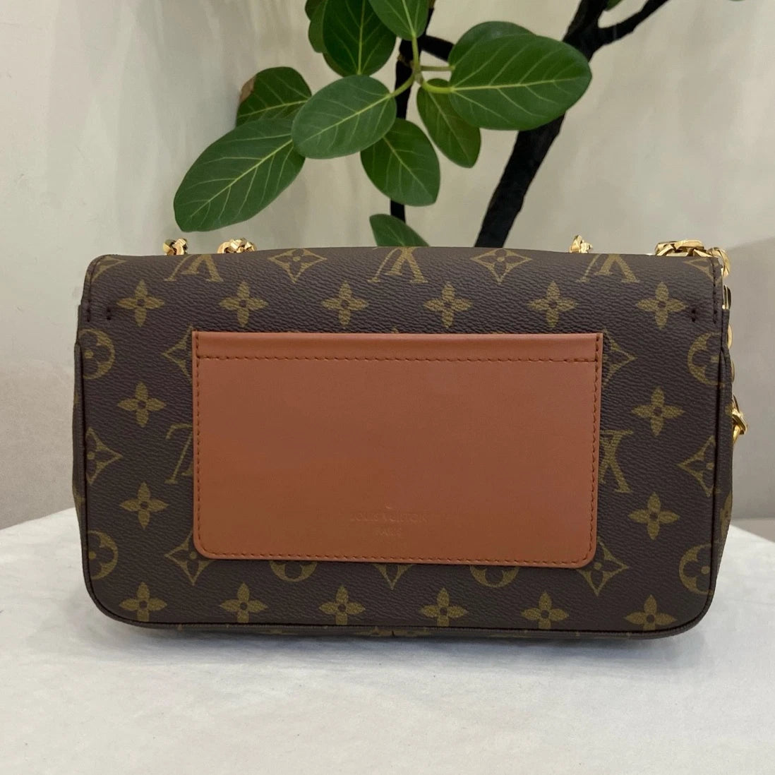 Louis Vuitton Marceau Chain Shoulder Bag Crossbody Brown Gold Women Classic