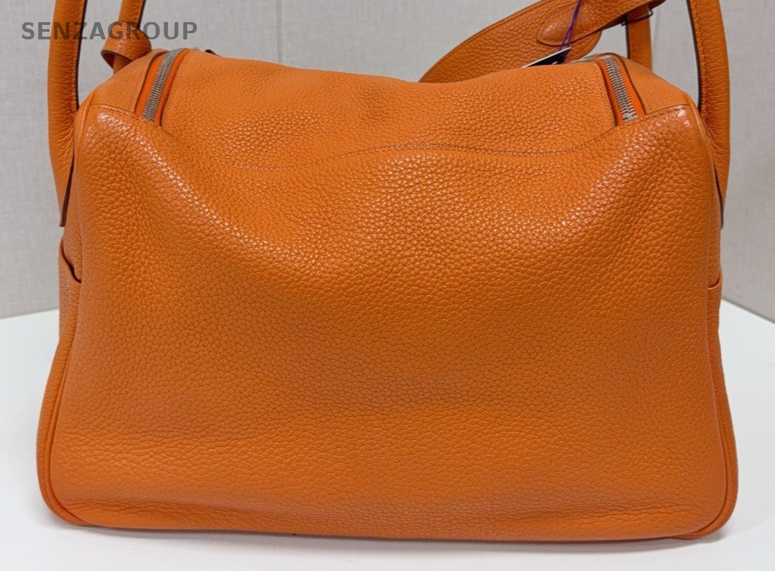 Hermes Lindy34 Shoulder Bag Orange Used Women Classic Designer