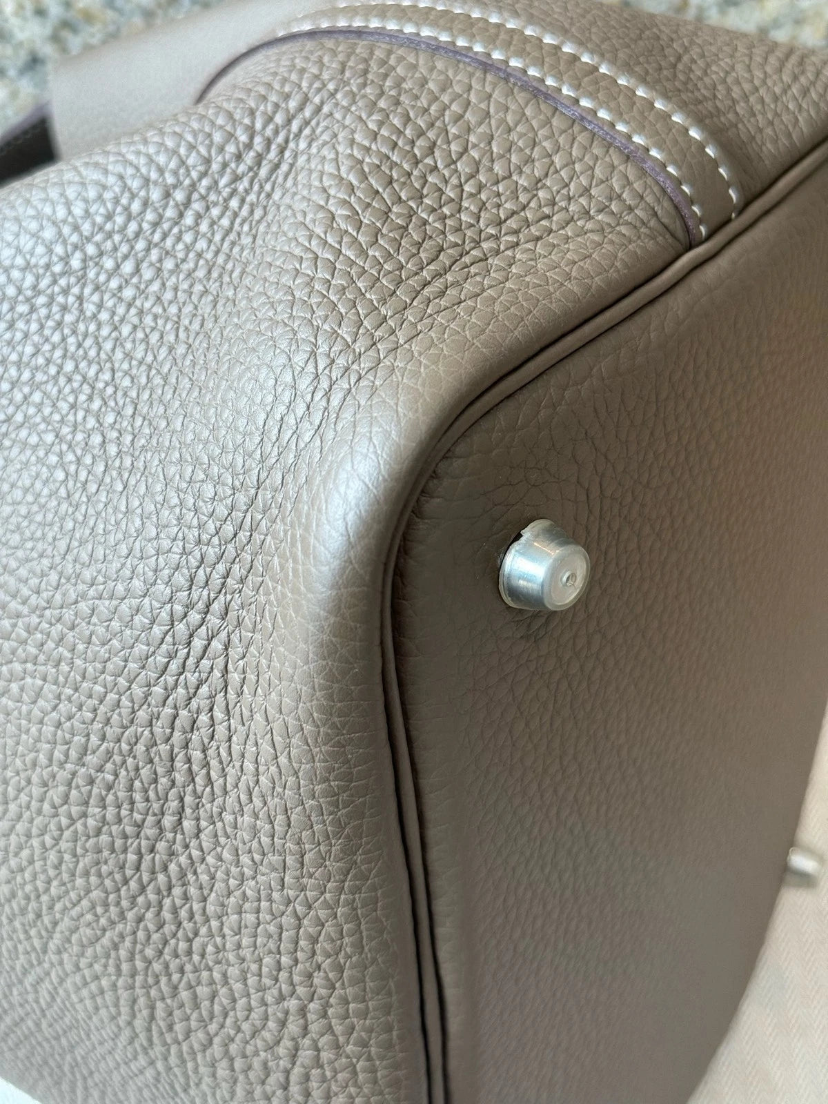 Hermes Picotin22 Bucket Bag Grey Silver Hardware For Women