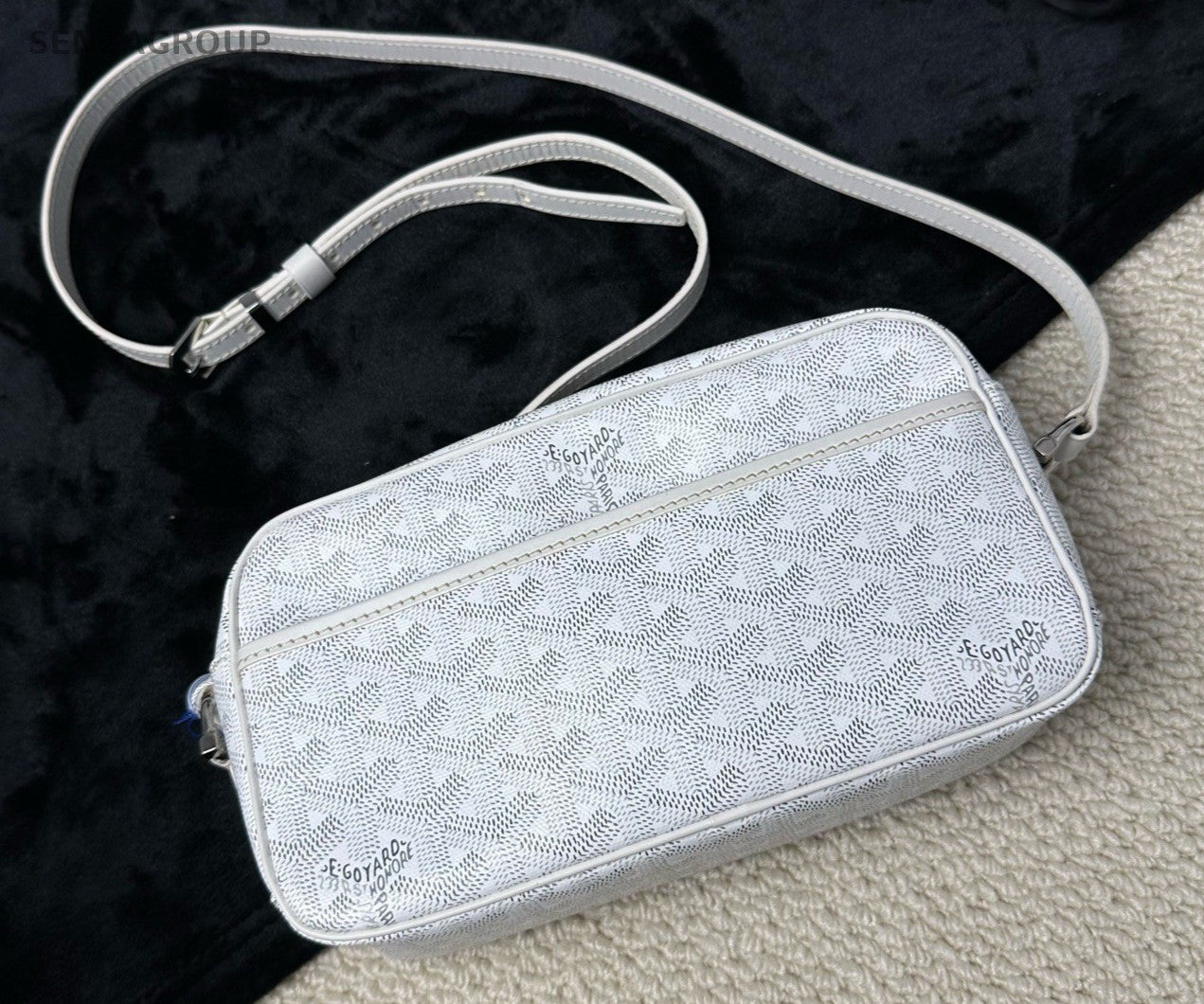 Goyard Monogram Canvas Camera bag Soulder Crossbody Bag Women White.
