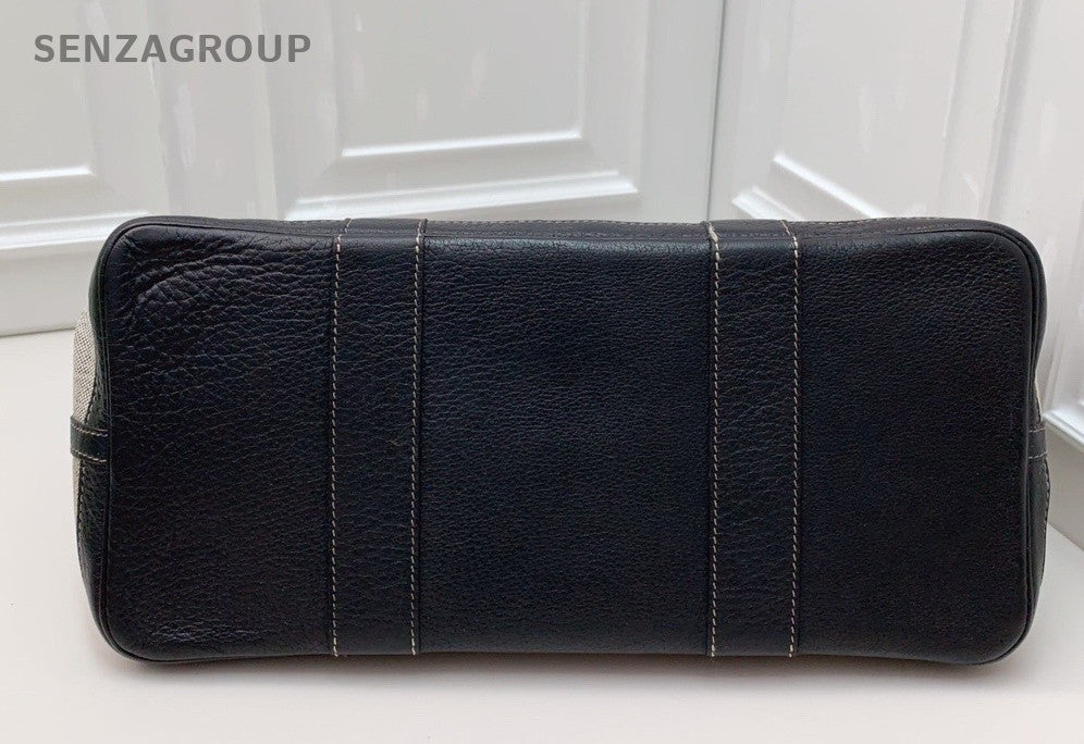 Hermès Garden Party Canvas Top Handle Shoulder Bag Women Gray