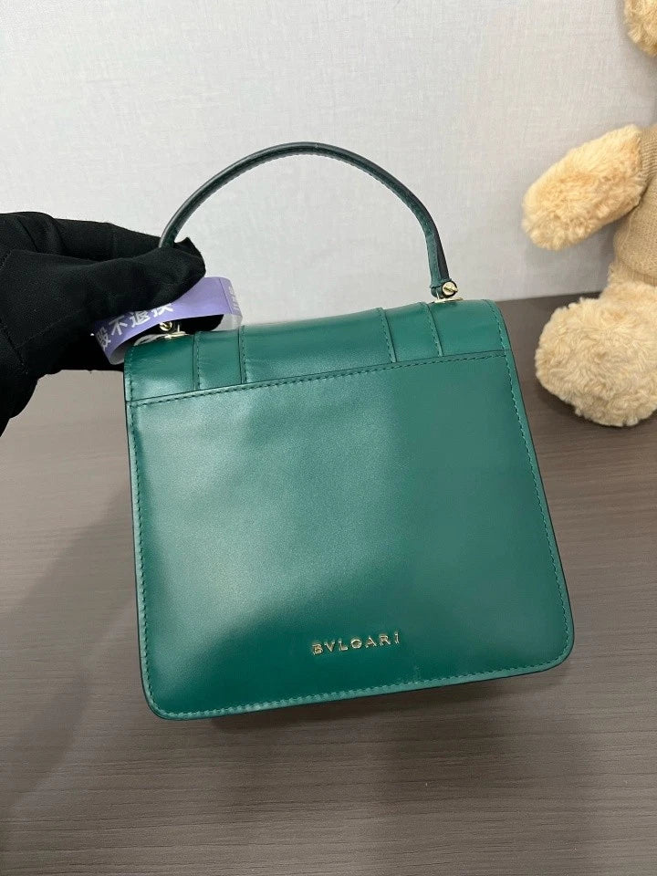 Bvlgari Green Serpenti Accordion Bag For Women