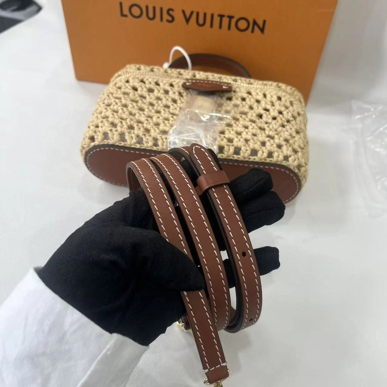 Louis Vuitton Woven Raffia Vanity Box Bag For Women