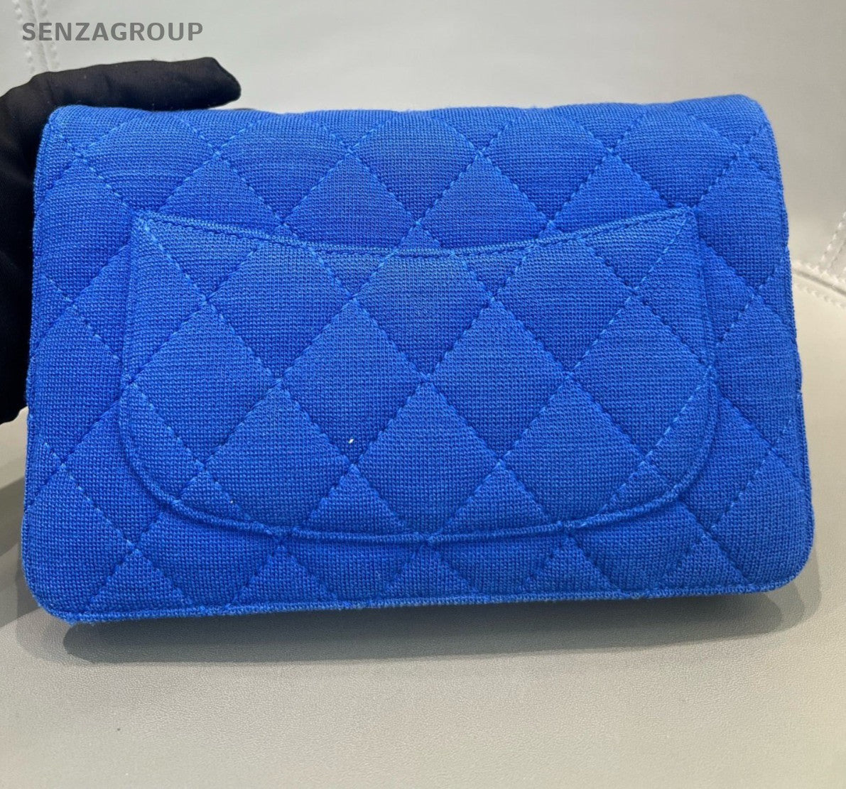 Chanel 2.55 WOC Chain Shoulder Bag Crossbody Blue Silver Women Classic