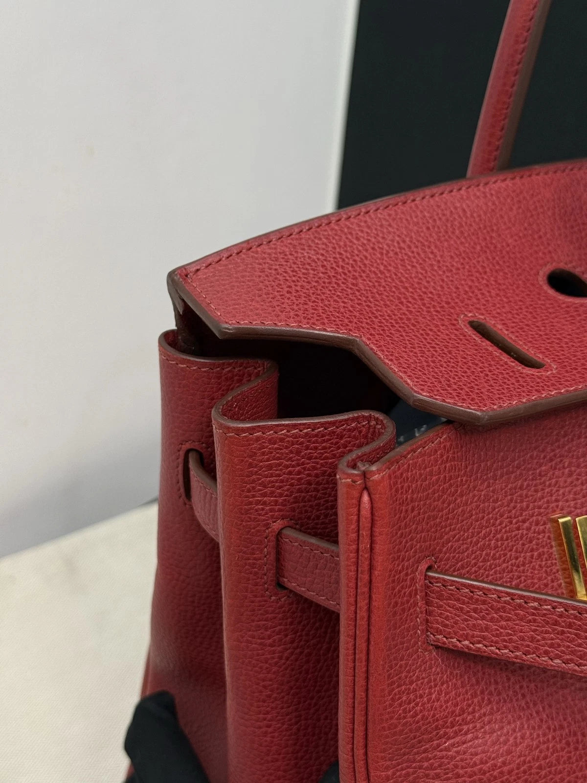 Hermès Birkin 35 Handbag Pomegranate Red Gold Women Classic