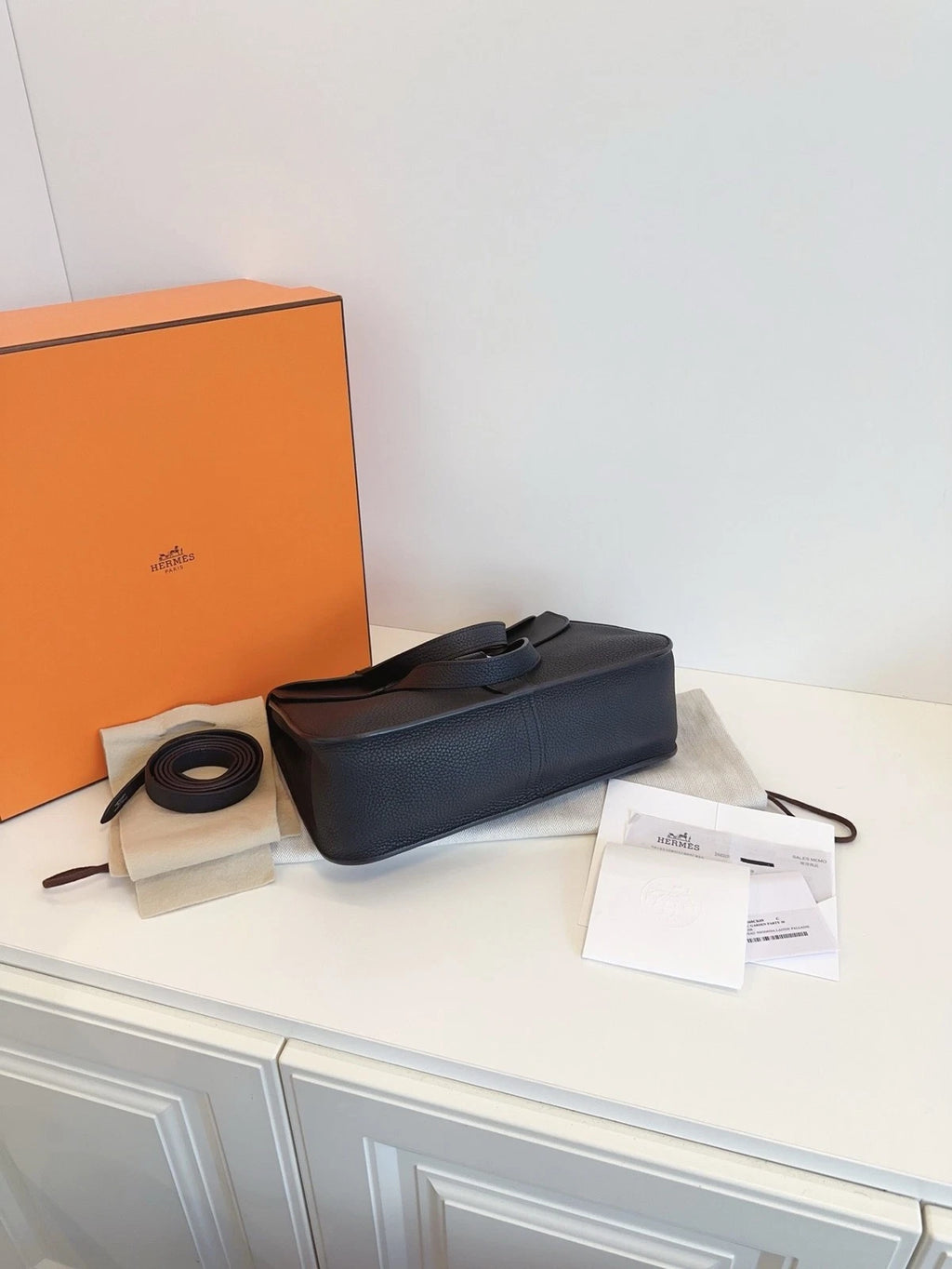 Hermès Halzan 31 Messenger Crossbody Bag Multi-Function<wbr/>al Daily Black