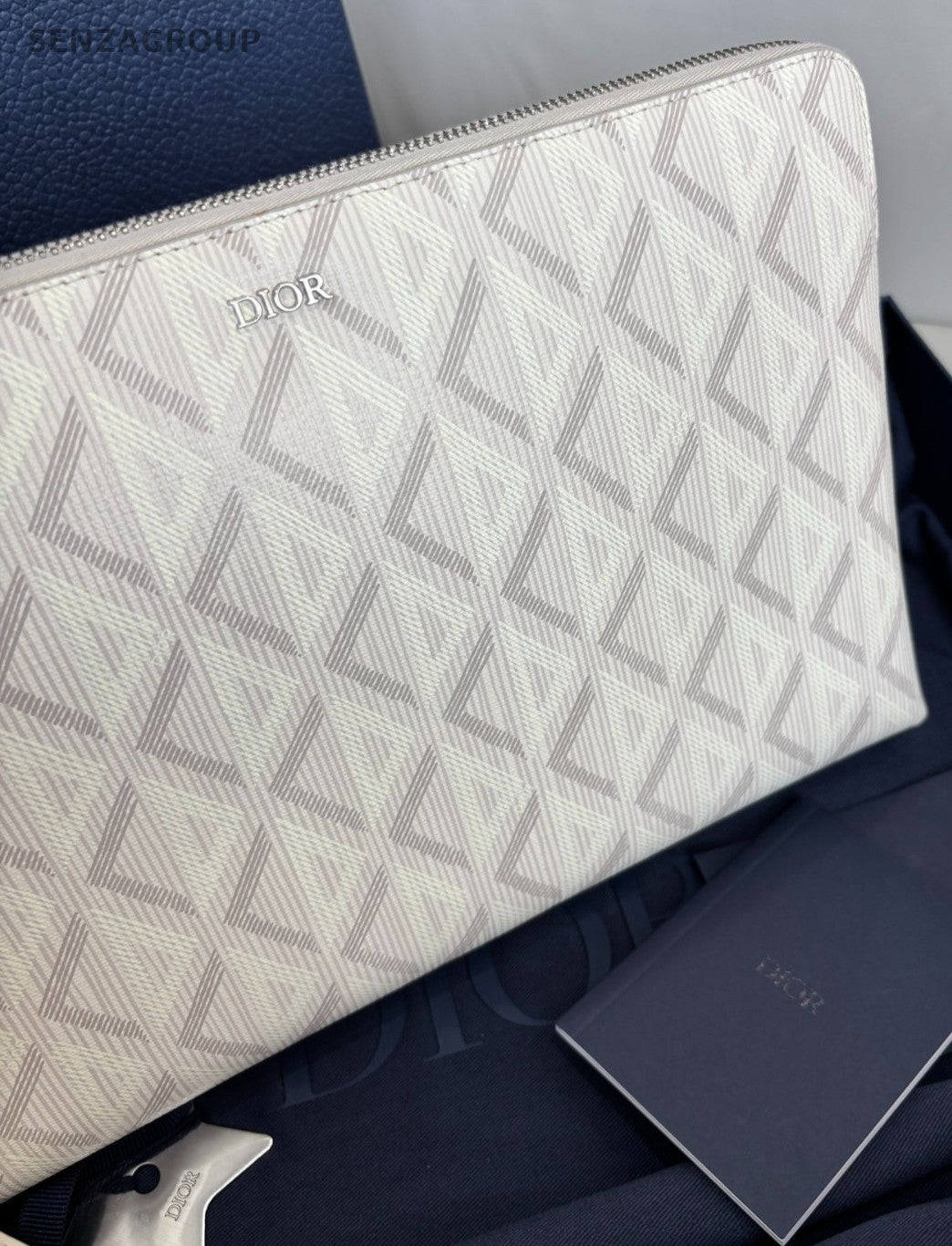 Christian Dior Diamond Clutch Bag Cream Women