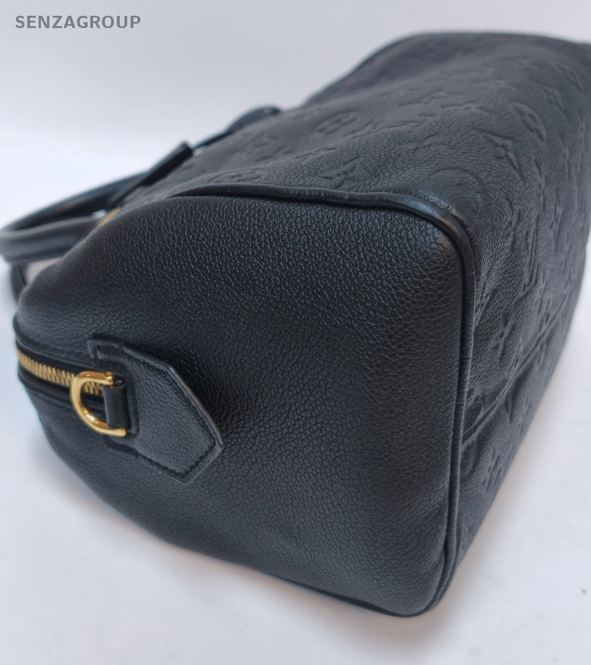 Louis Vuitton Speedy Monogram Top Handle Bag Crossbody Black Gold Women Classic