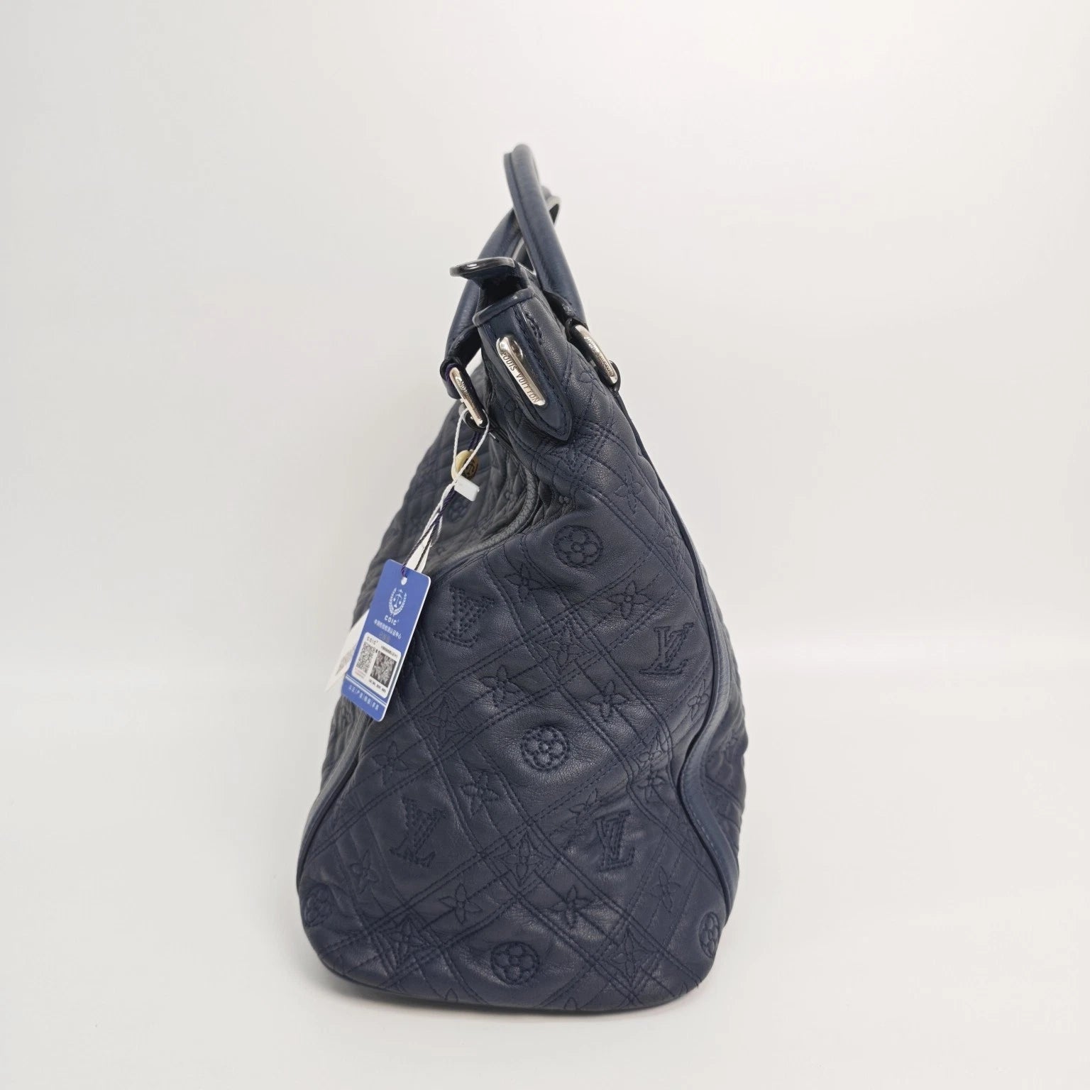 Louis Vuitton Blue Embossed Leather Handbag Crossbody Bag For Women