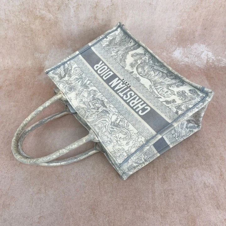 Dior Zoo Monogram Embroidered Medium Tote Handbag For Women