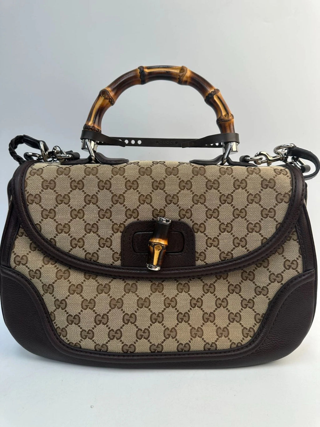 SJ0001 KY02620 Gucci Bamboo 1947 Small Top Handle Bag