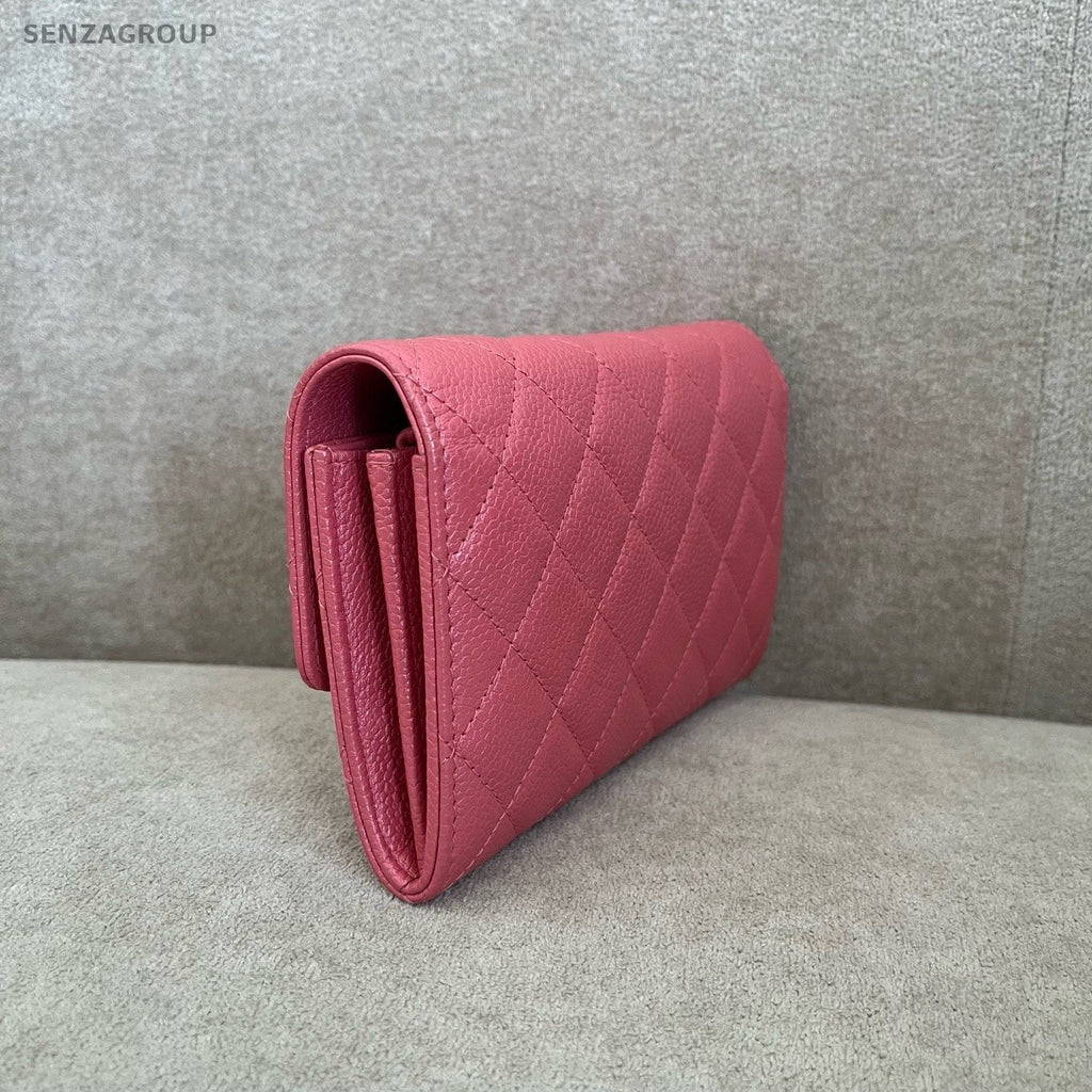 CHANEL Classic Flap Woc Calfskin Chain Shoulder bag Crossbody Pink Gold Women