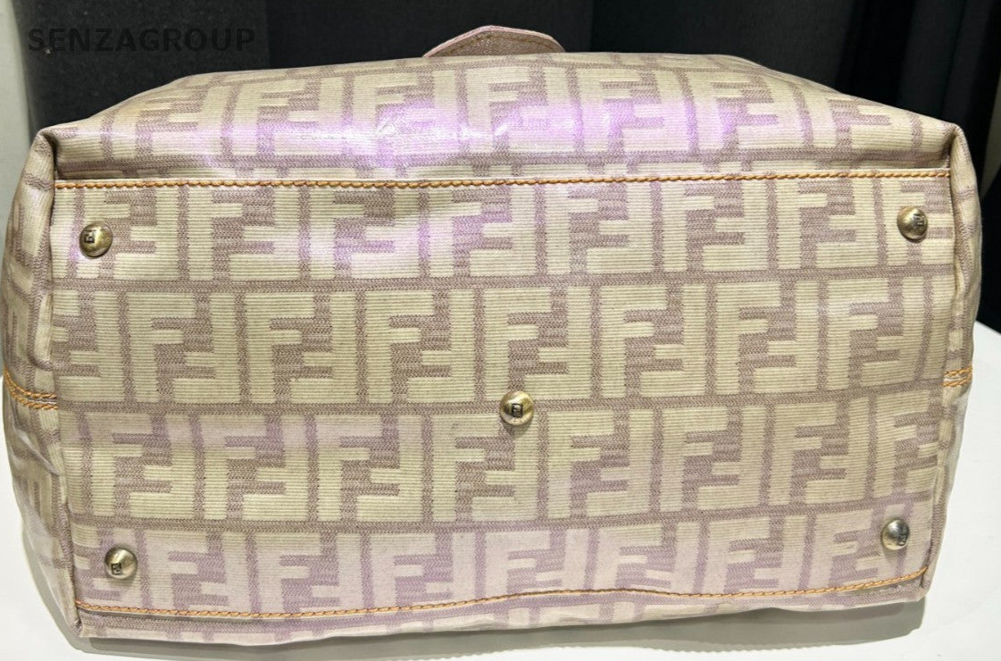 FENDI Monogram Vintage Chain Shoulder Bag Brown Gold Used Women Classic
