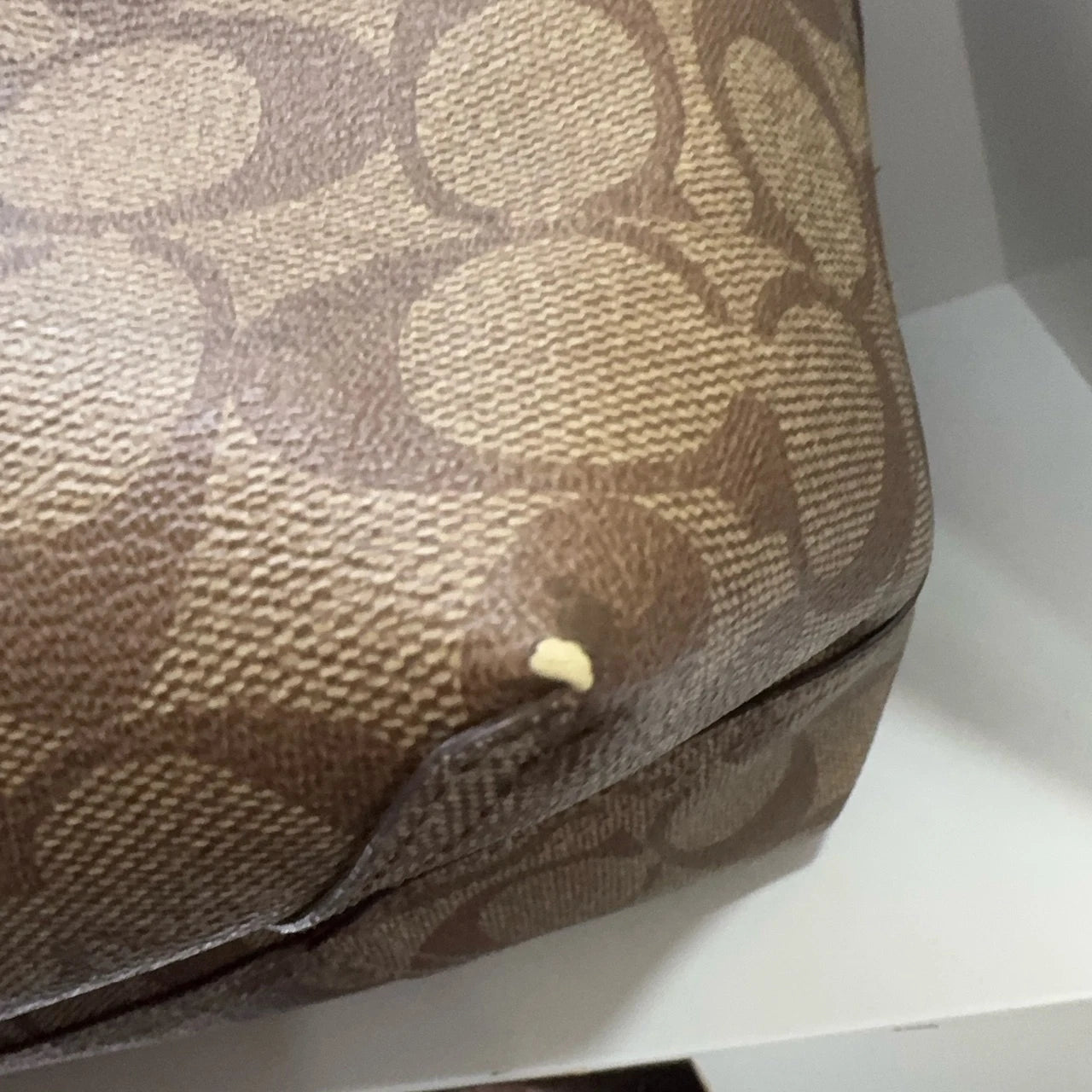 Coach Canvas Monogram Printed Detachable Tote Shoulder Bag For Women