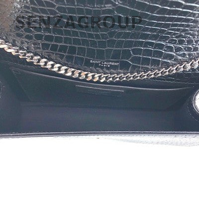 YSL Saint Laurent Black Silver Tassel Chain Shoulder Crossbody Bag